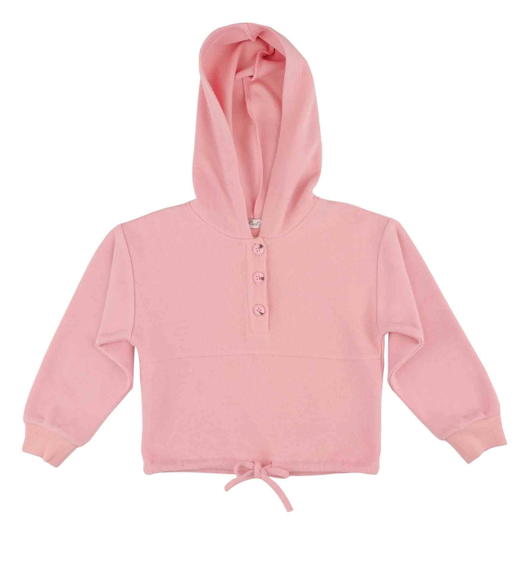 KIZ ÇOCUK ÖNÜ DÜĞMELİ SWEATSHIRT