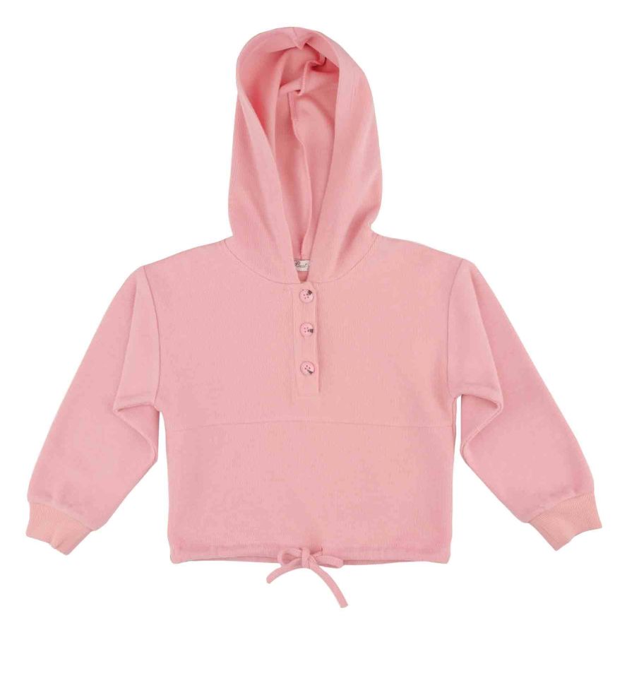 KIZ ÇOCUK ÖNÜ DÜĞMELİ SWEATSHIRT