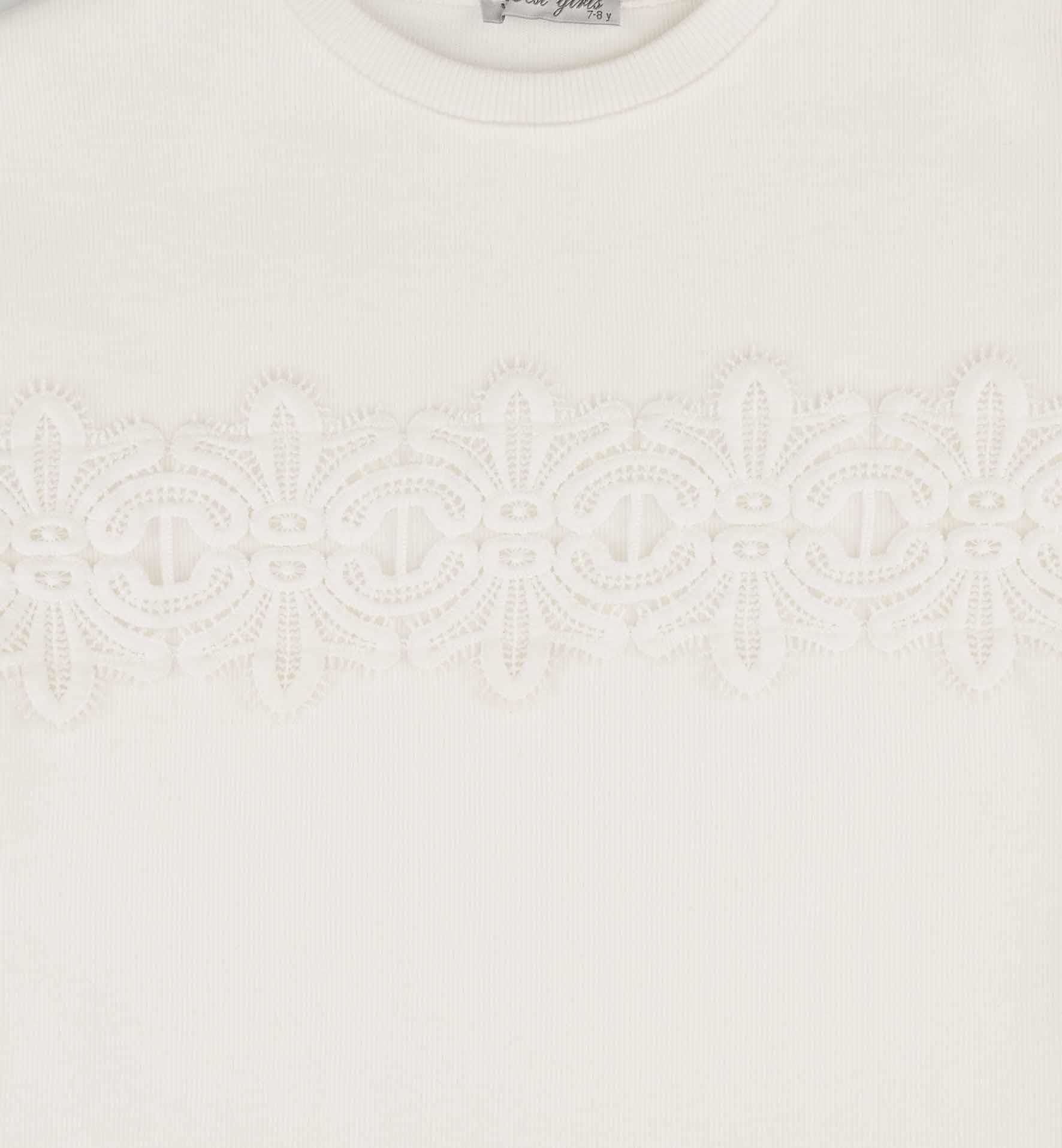 KIZ ÇOCUK DANTEL İŞLEMELİ SWEATSHIRT