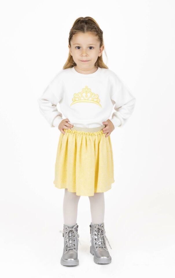 KIZ ÇOCUK İŞLEMELİ SWEATSHIRT