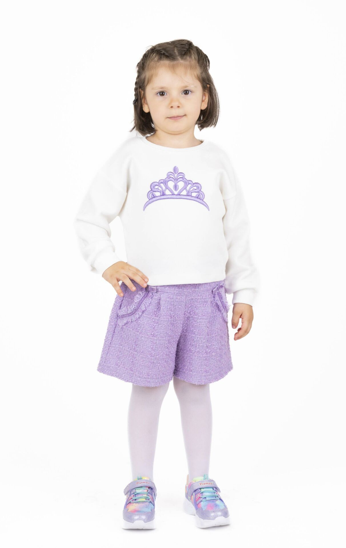 KIZ ÇOCUK İŞLEMELİ SWEATSHIRT