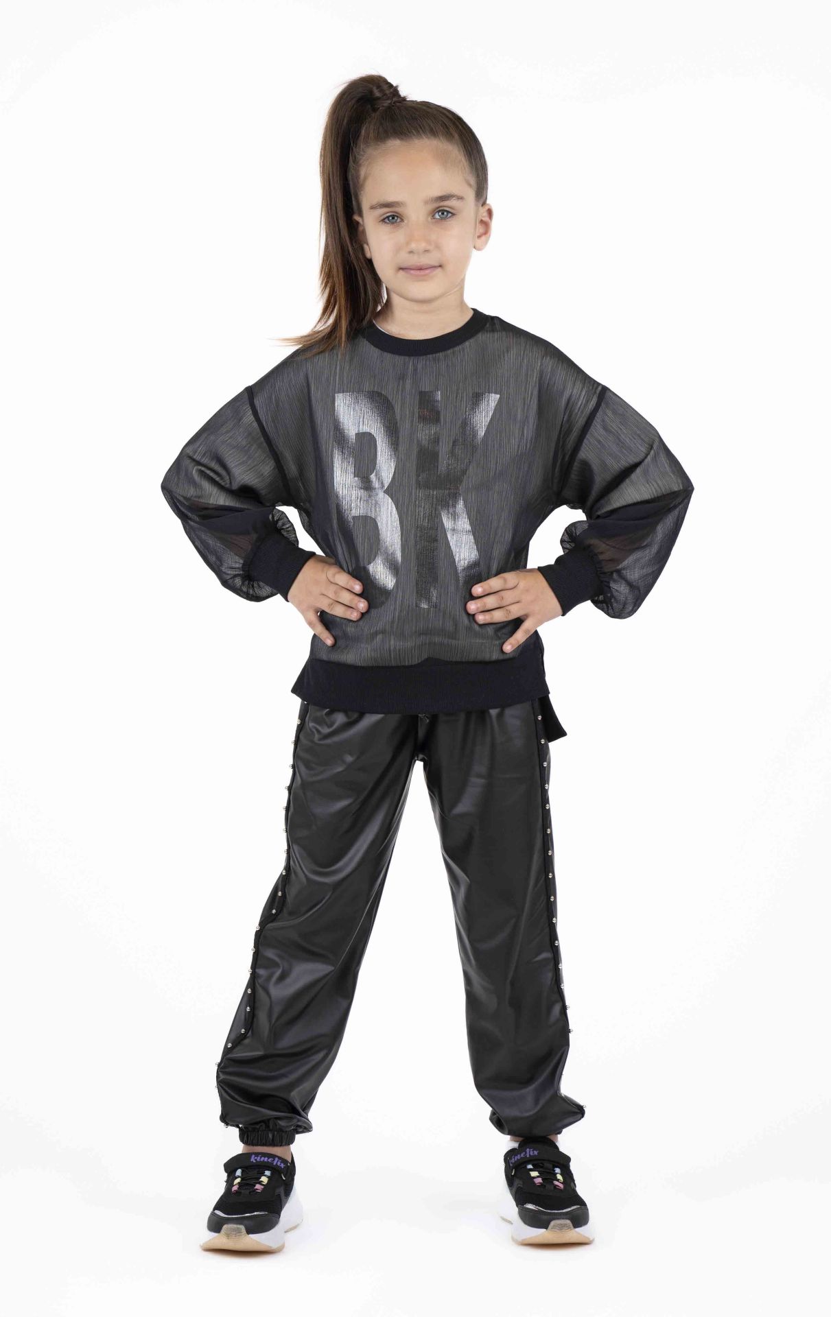 KIZ ÇOCUK DERİ JOGGER PANTOLON