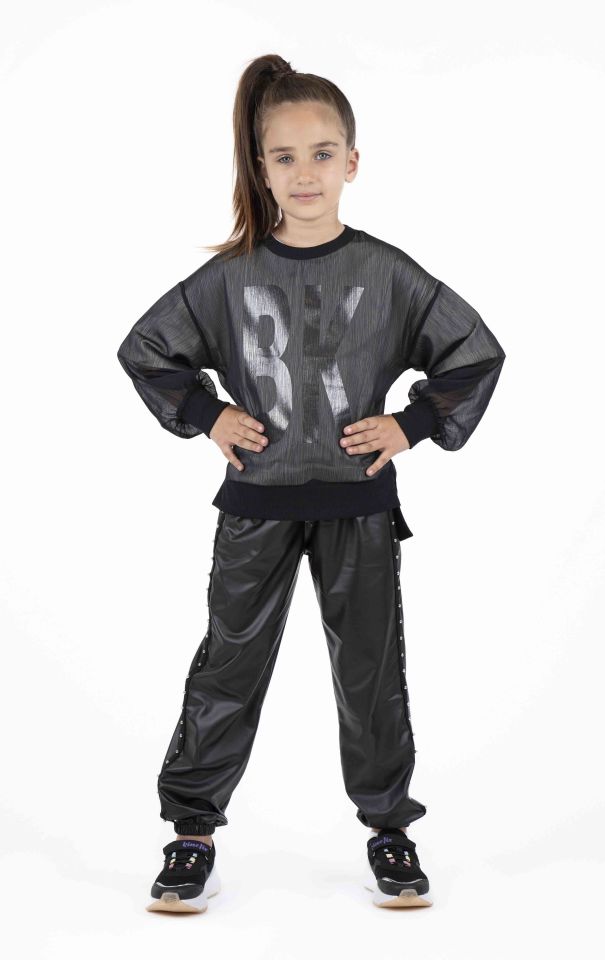 KIZ ÇOCUK DERİ JOGGER PANTOLON