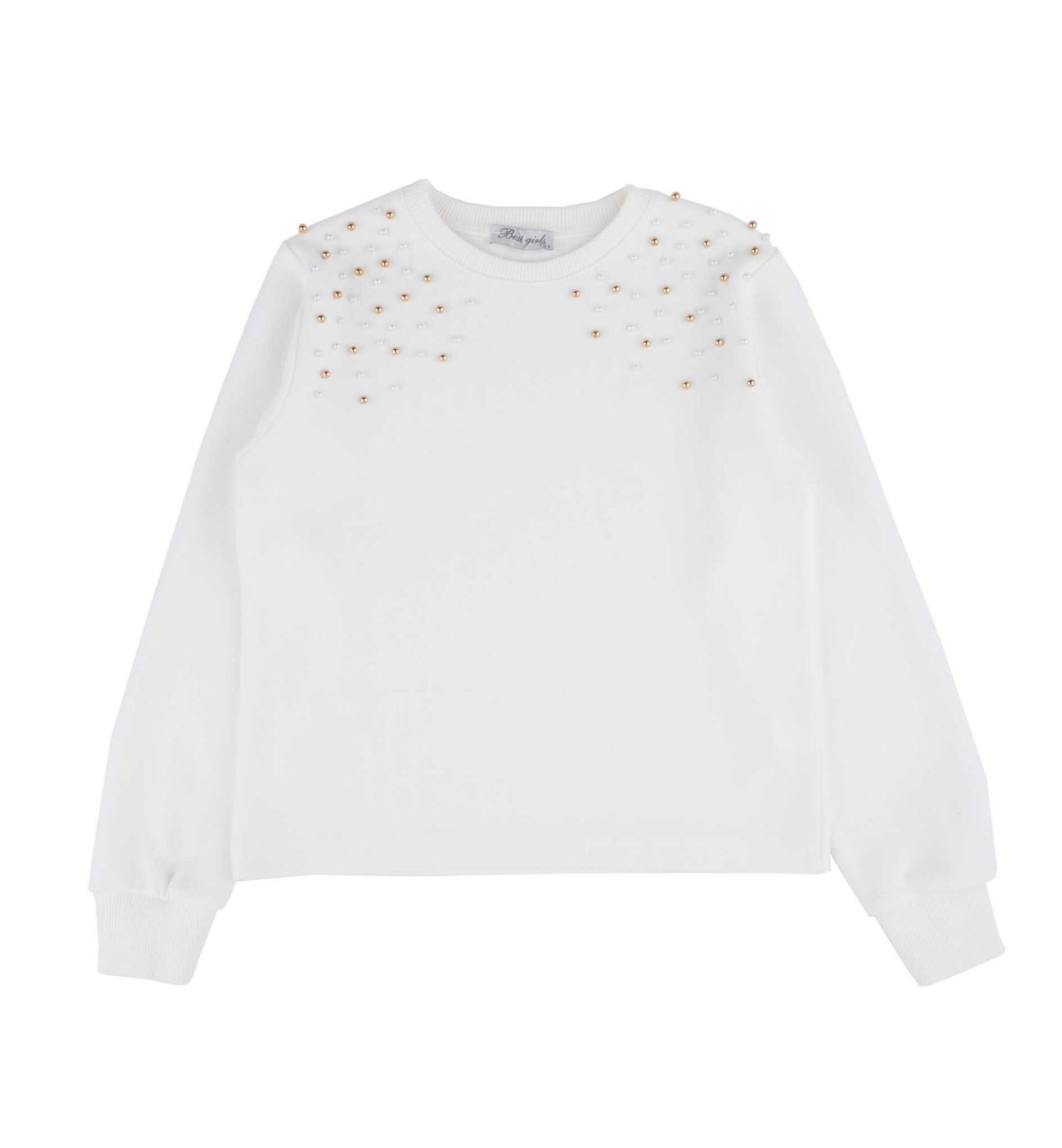 KIZ ÇOCUK BONCUKLU SWEATSHIRT