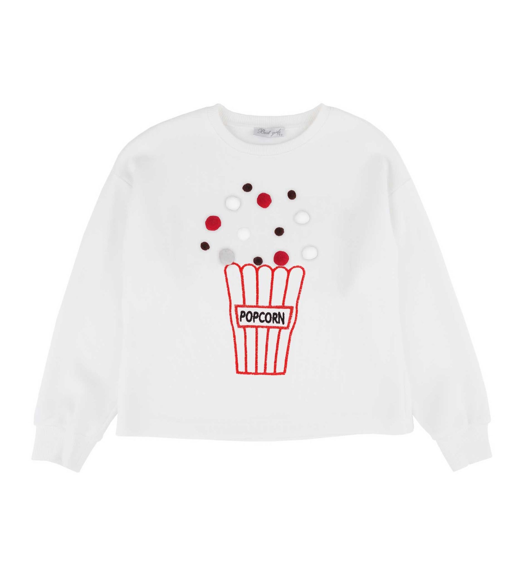 KIZ ÇOCUK PONPONLU SWEATSHIRT