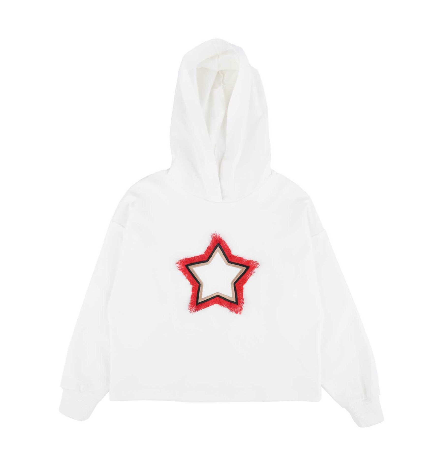 KIZ ÇOCUK KAPÜŞONLU YILDIZLI SWEATSHIRT