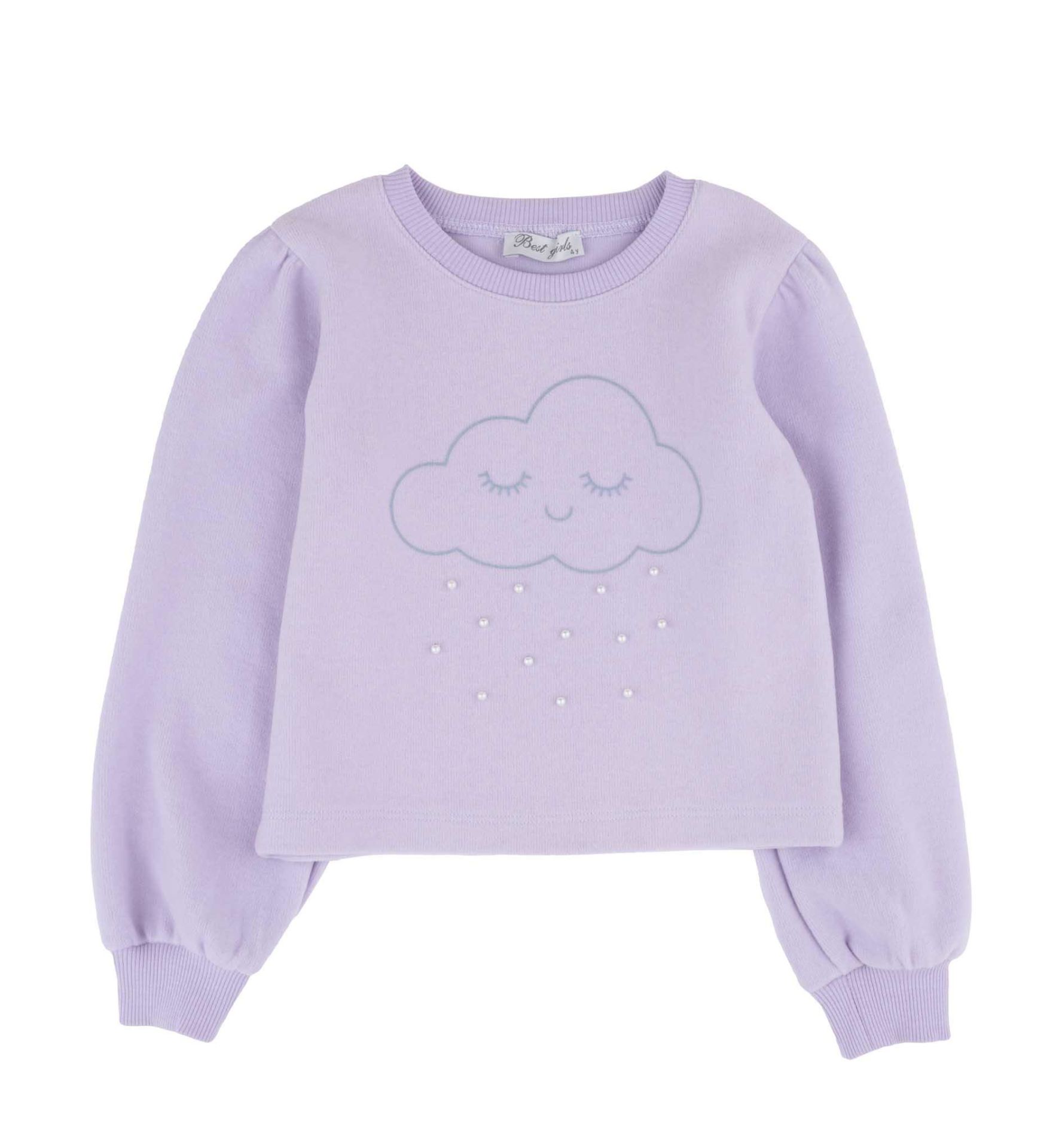 KIZ ÇOCUK İNCİLİ SWEATSHIRT