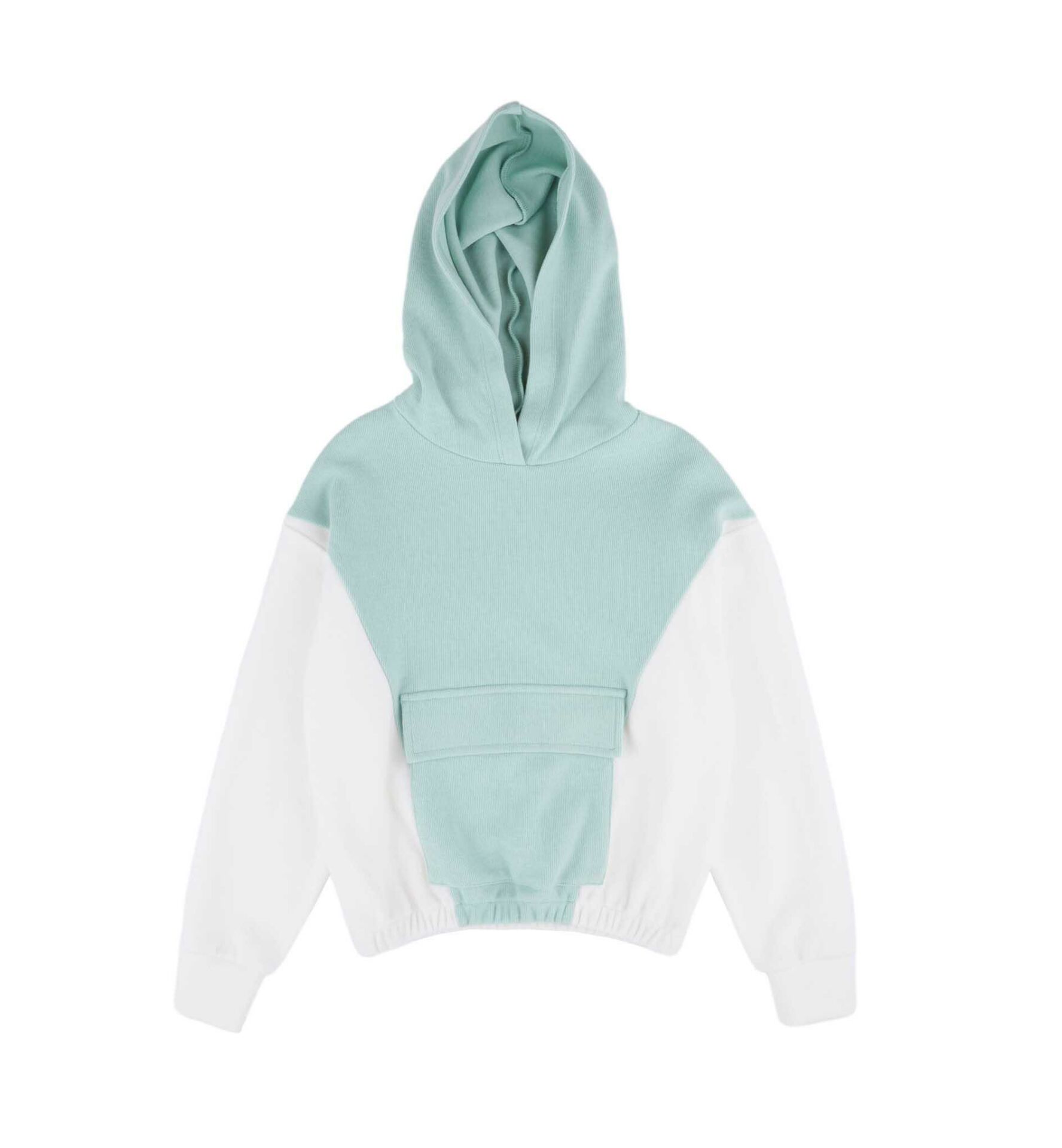 KIZ ÇOCUK BLOK RENKLİ KAPÜŞONLU SWEATSHIRT