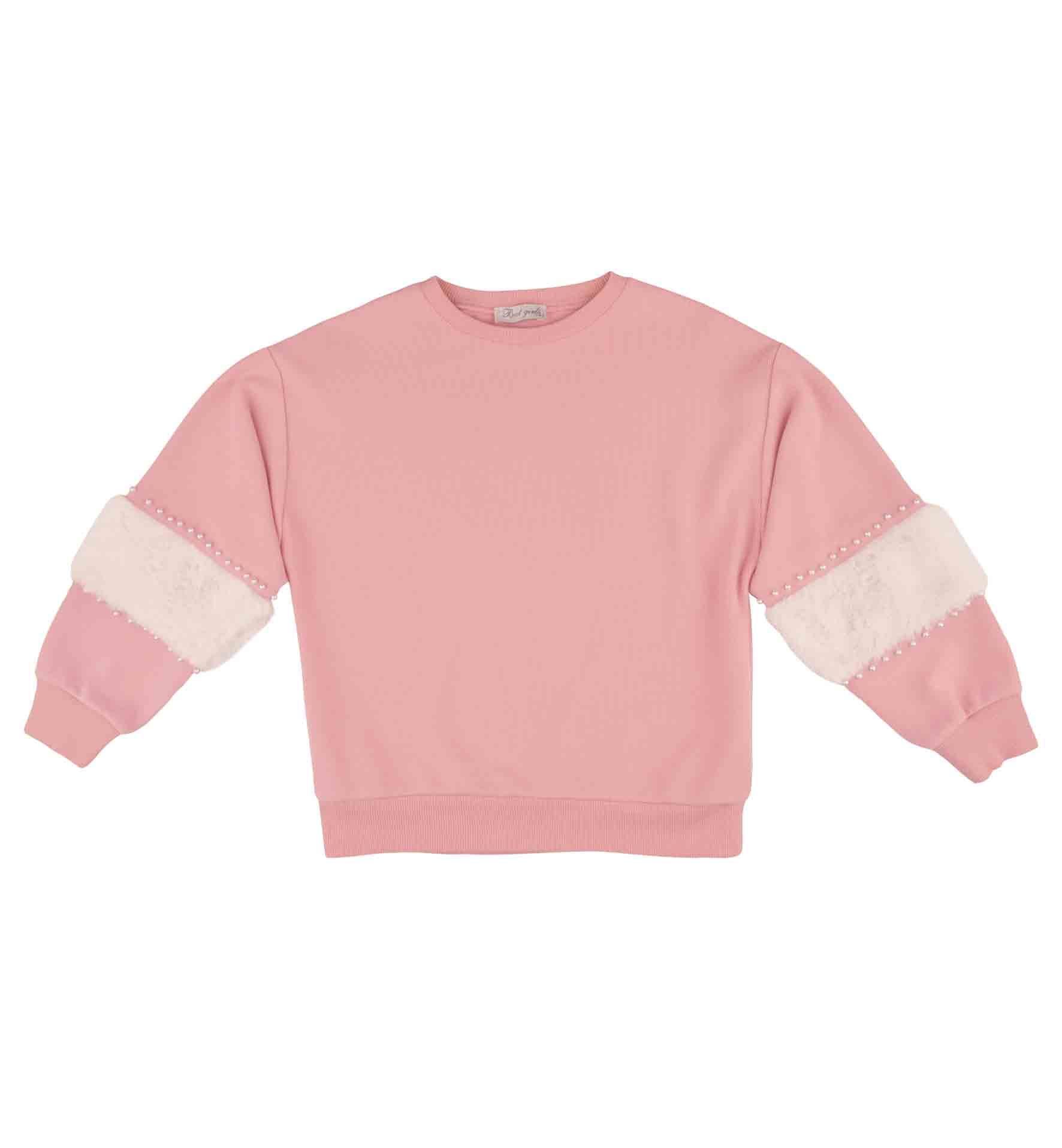 KIZ ÇOCUK BLOK PELUŞ DETAYLI SWEATSHIRT