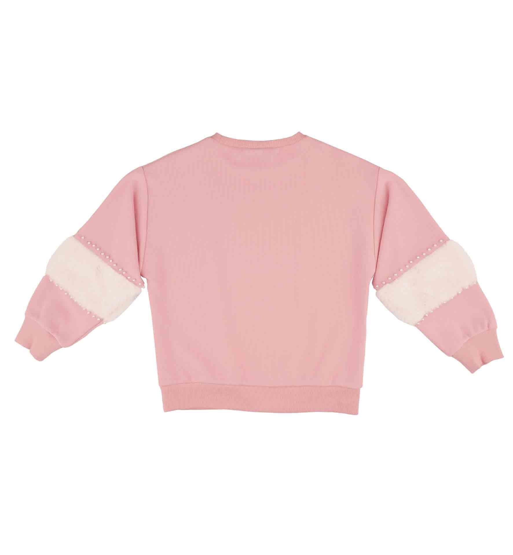 KIZ ÇOCUK BLOK PELUŞ DETAYLI SWEATSHIRT