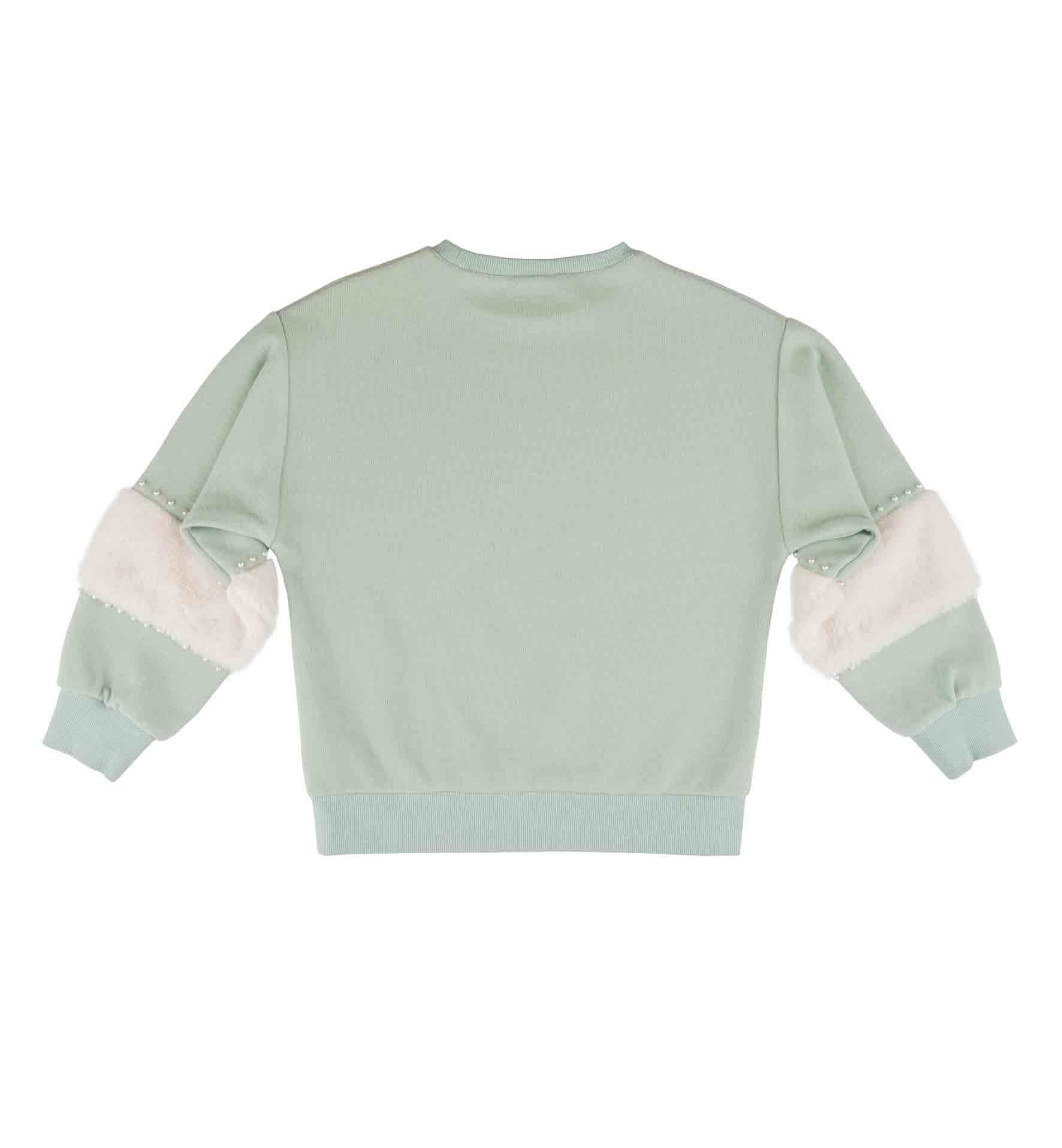 KIZ ÇOCUK BLOK PELUŞ DETAYLI SWEATSHIRT
