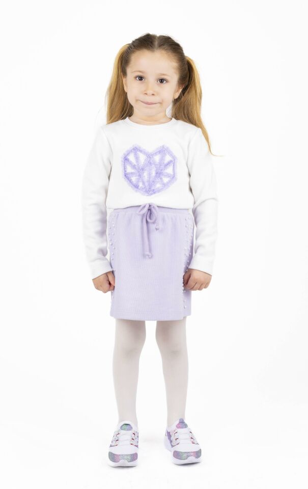 KIZ ÇOCUK İŞLEMELİ SWEATSHIRT