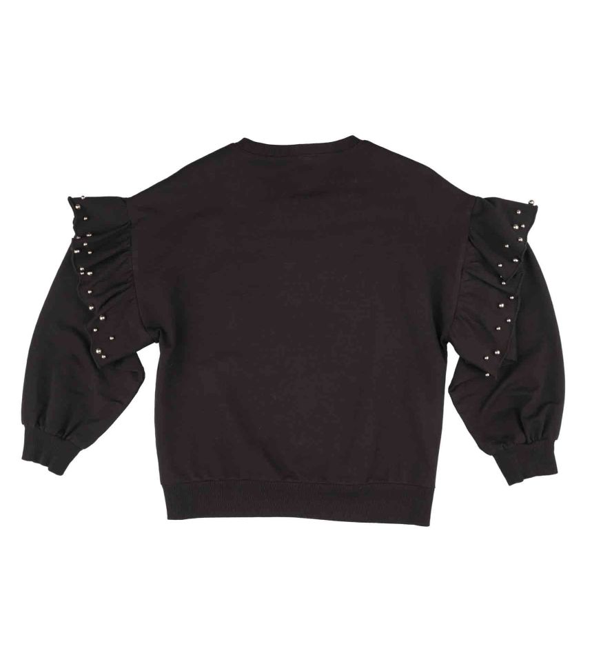 KIZ ÇOCUK KOLLARI VOLANLI SWEATSHIRT
