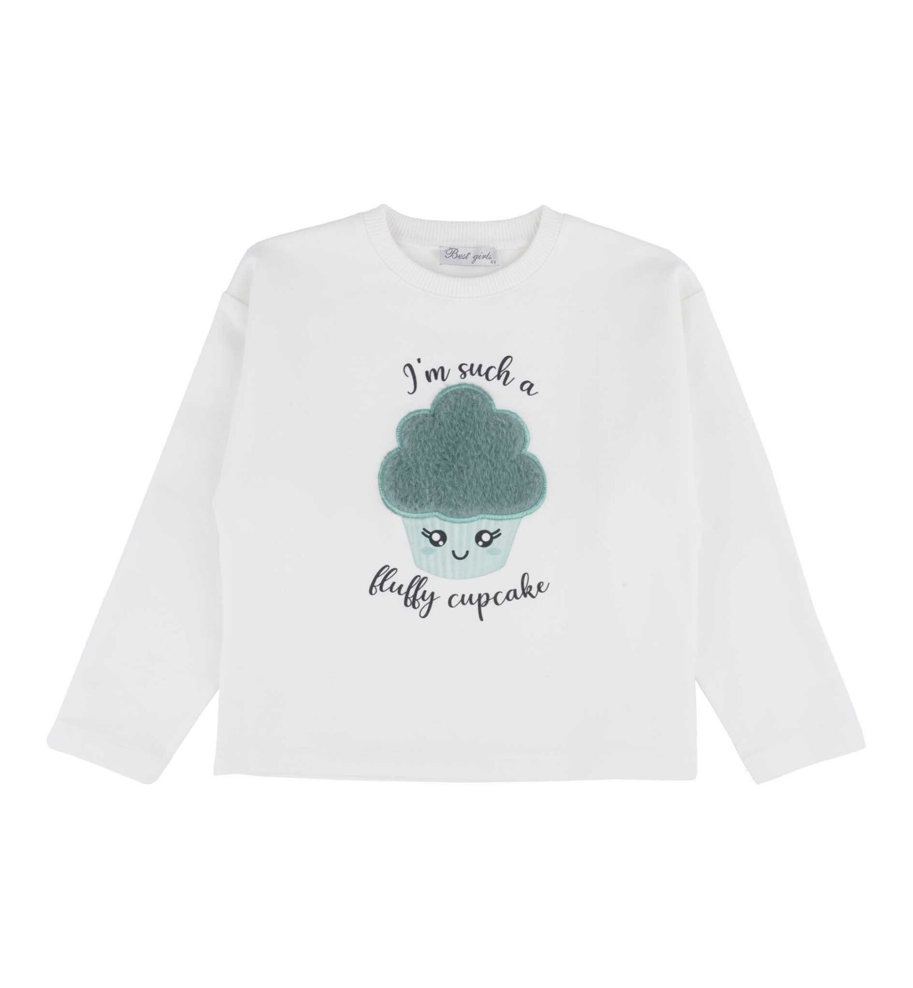 KIZ ÇOCUK CUPCAKE İŞLEMELİ SWEATSHIRT