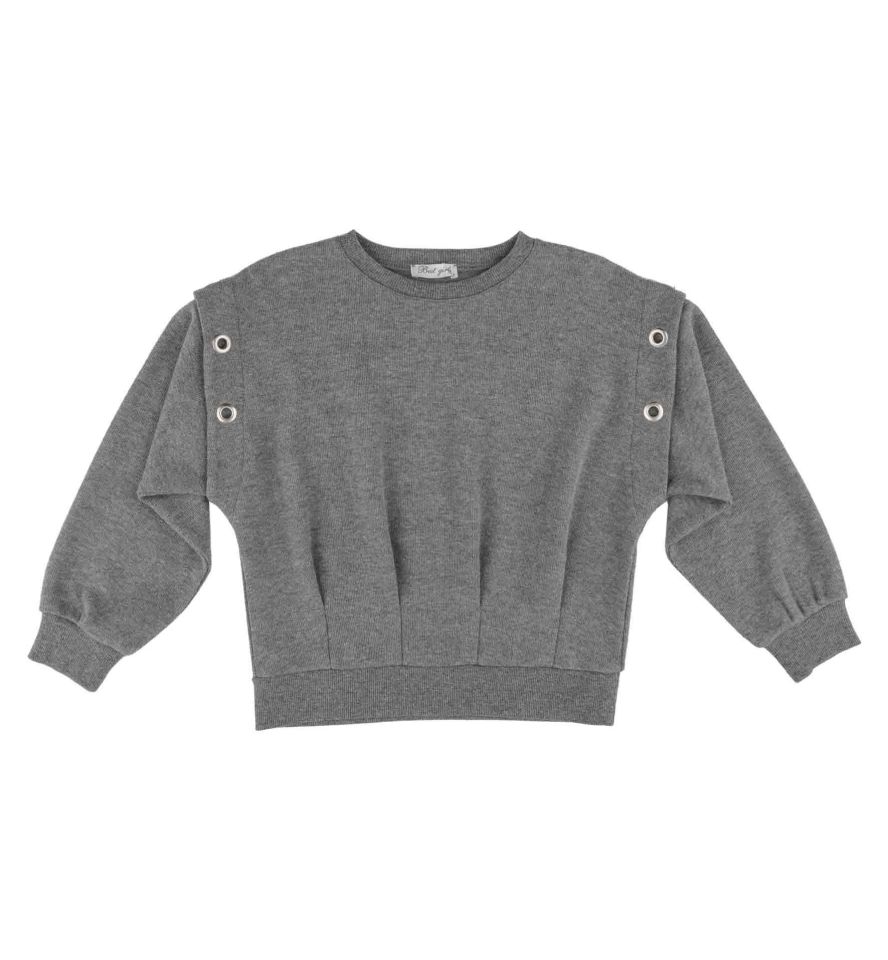 KIZ ÇOCUK KUŞGÖZÜ DETAYLI SWEATSHIRT