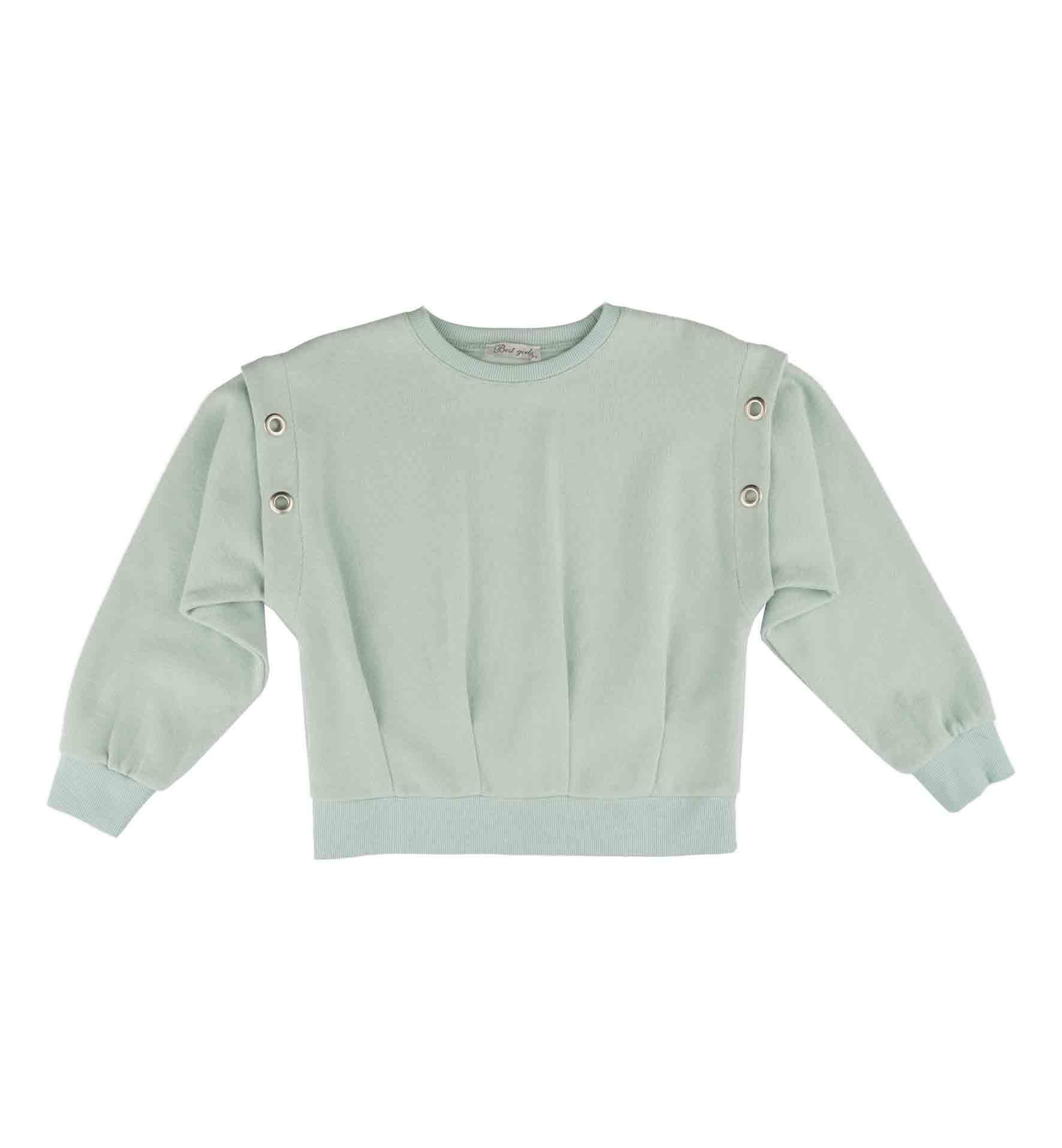 KIZ ÇOCUK KUŞGÖZÜ DETAYLI SWEATSHIRT