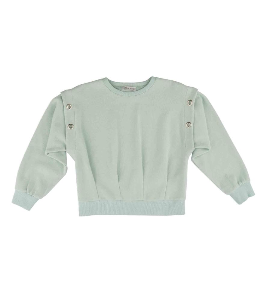 KIZ ÇOCUK KUŞGÖZÜ DETAYLI SWEATSHIRT