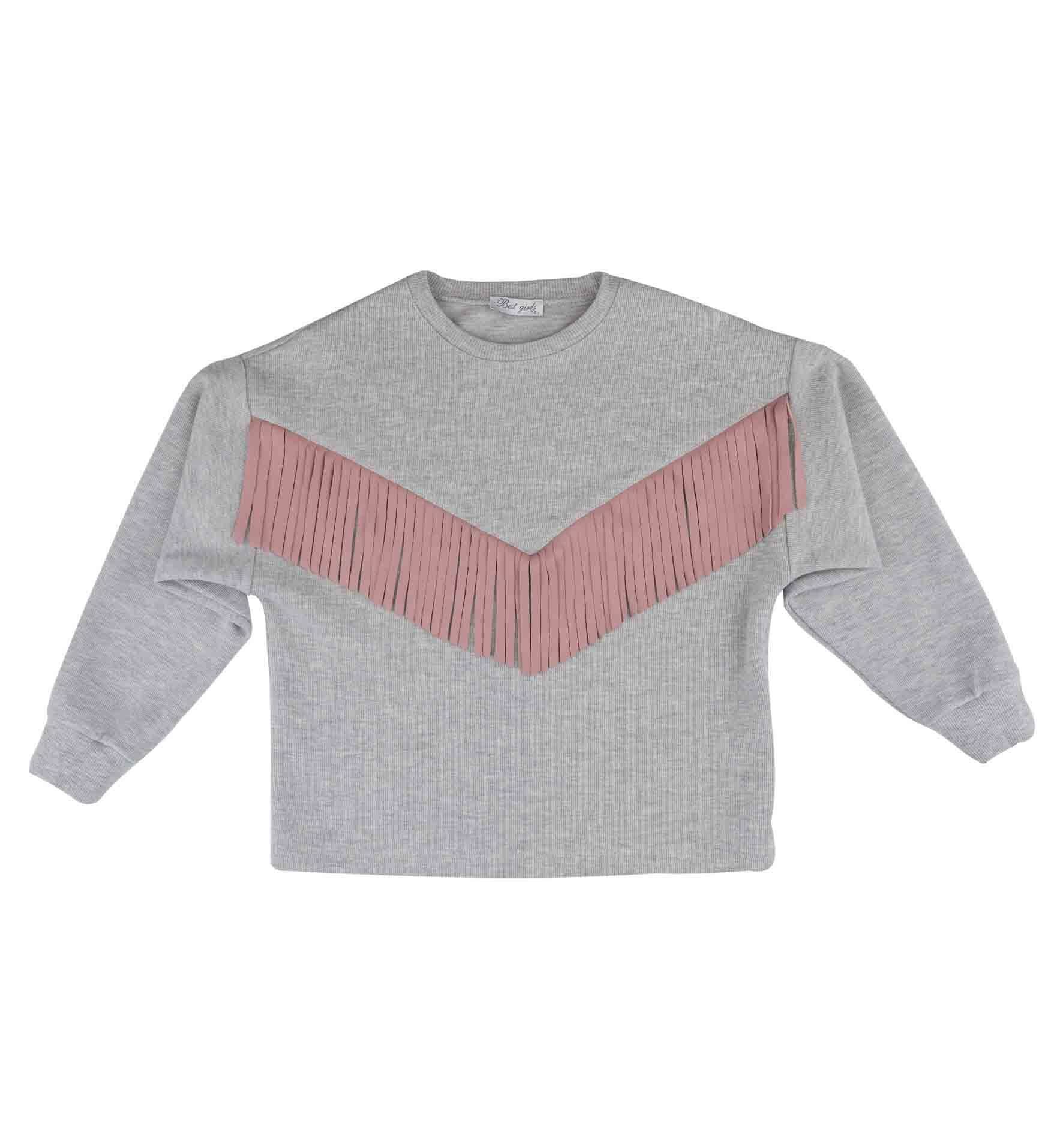 KIZ ÇOCUK PÜSKÜL DETAYLI SWEATSHIRT