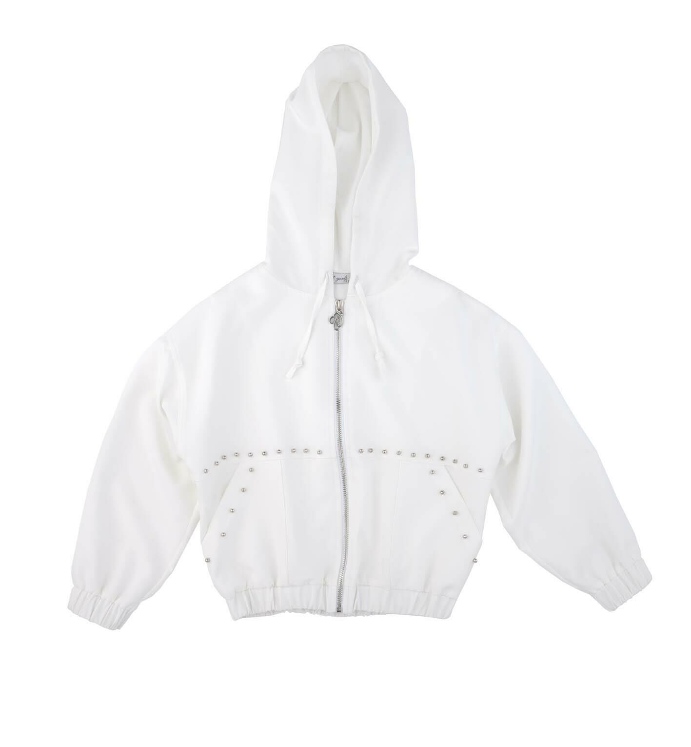 KIZ ÇOCUK KAPÜŞONLU TAŞLI SWEATSHIRT