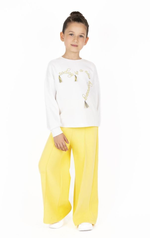 KIZ ÇOCUK NAKIŞLI SWEATSHIRT