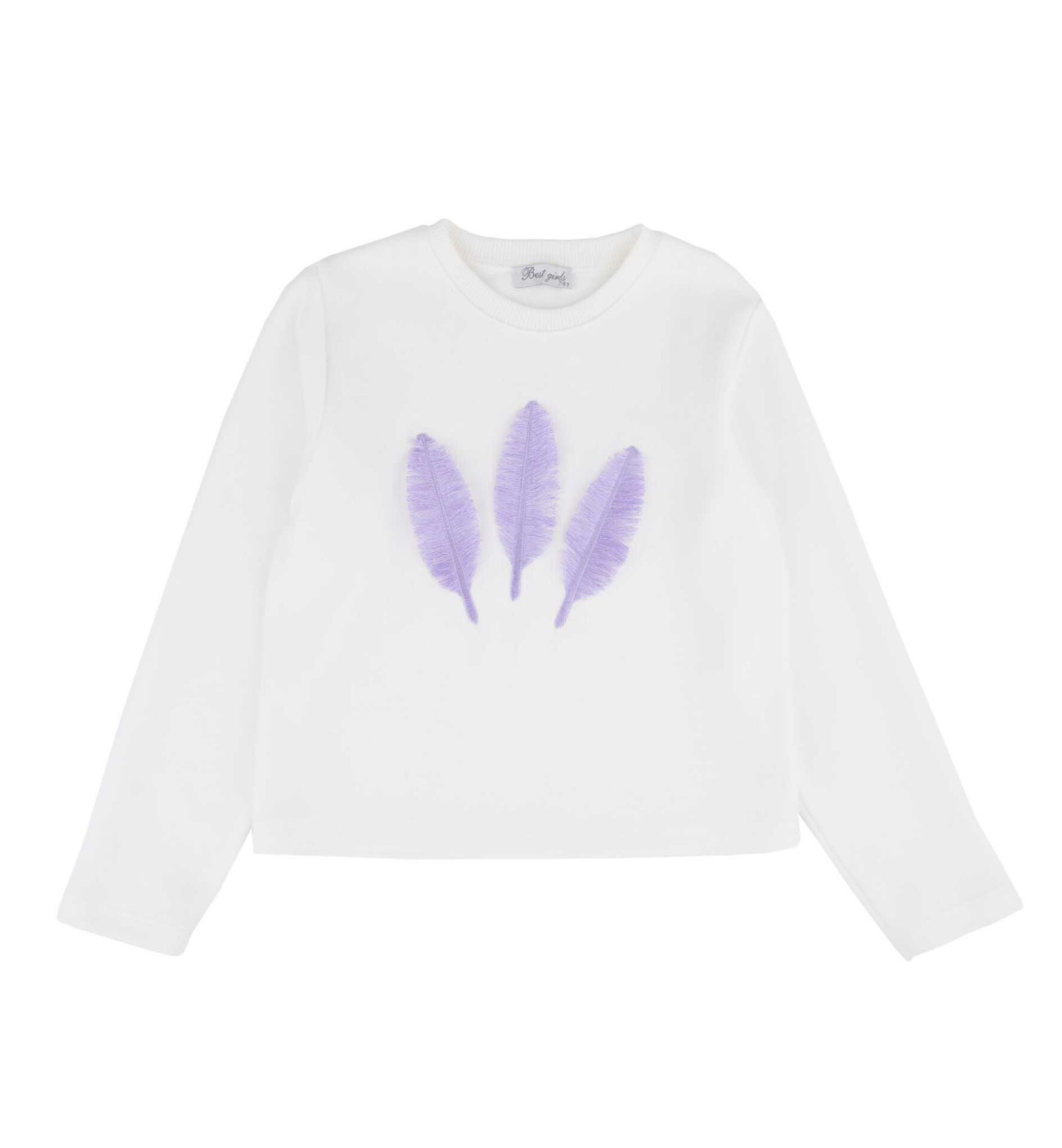KIZ ÇOCUK PÜSKÜL NAKIŞLI SWEATSHIRT