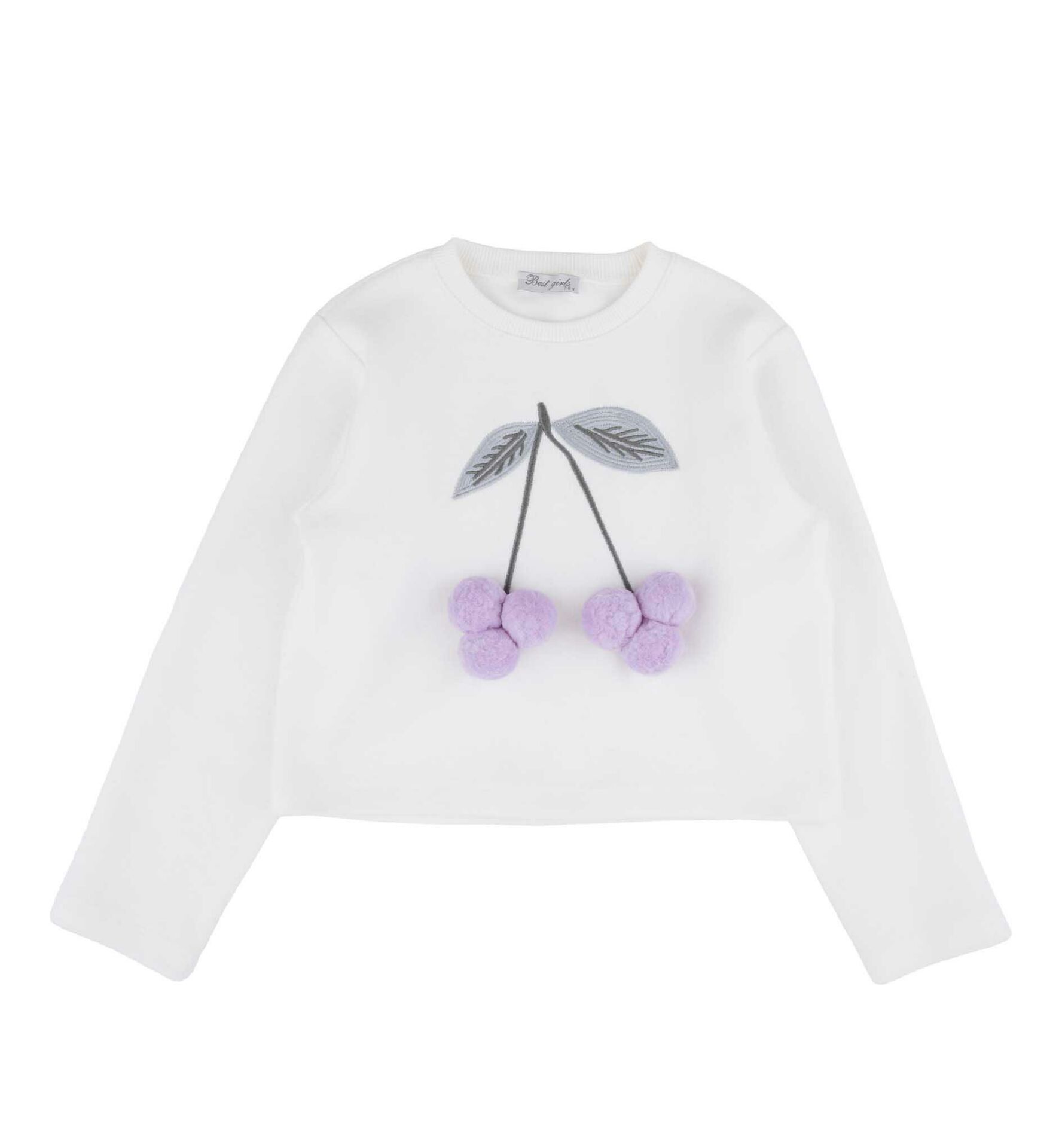 KIZ ÇOCUK KİRAZ DESENLİ SWEATSHIRT