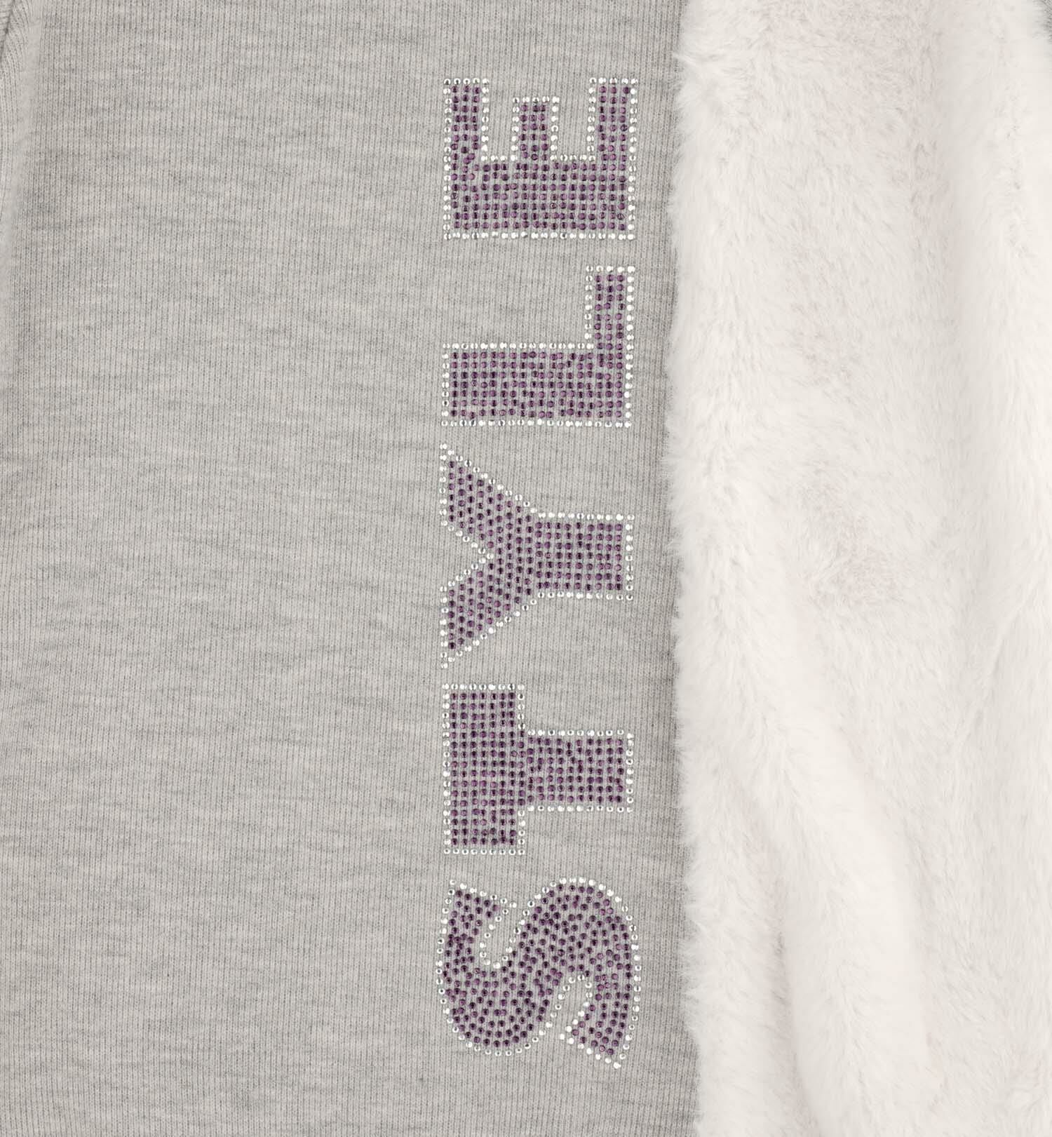 KIZ ÇOCUK PELUŞ DETAYLI BASKILI SWEATSHIRT