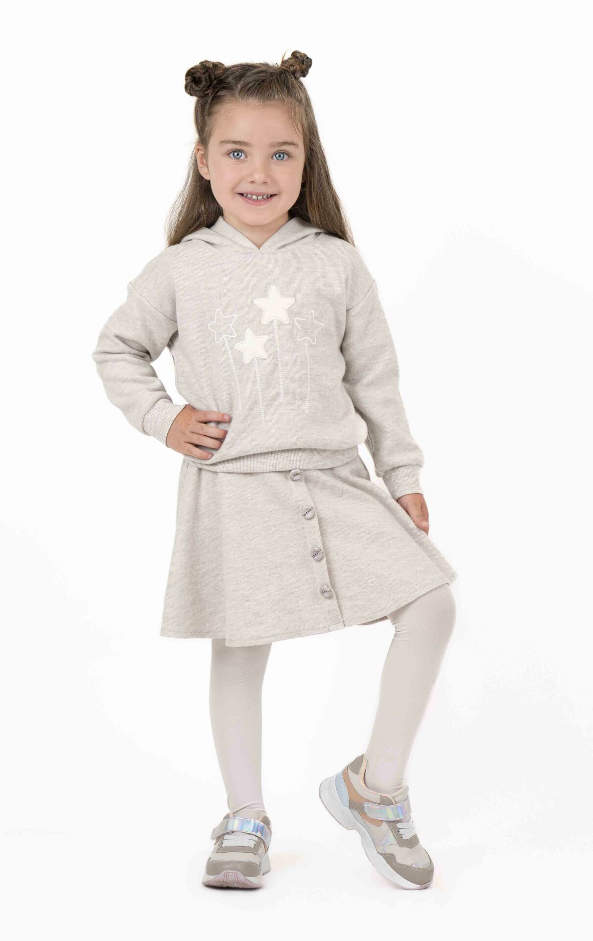 KIZ ÇOCUK BASKILI KAPÜŞONLU SWEATSHIRT