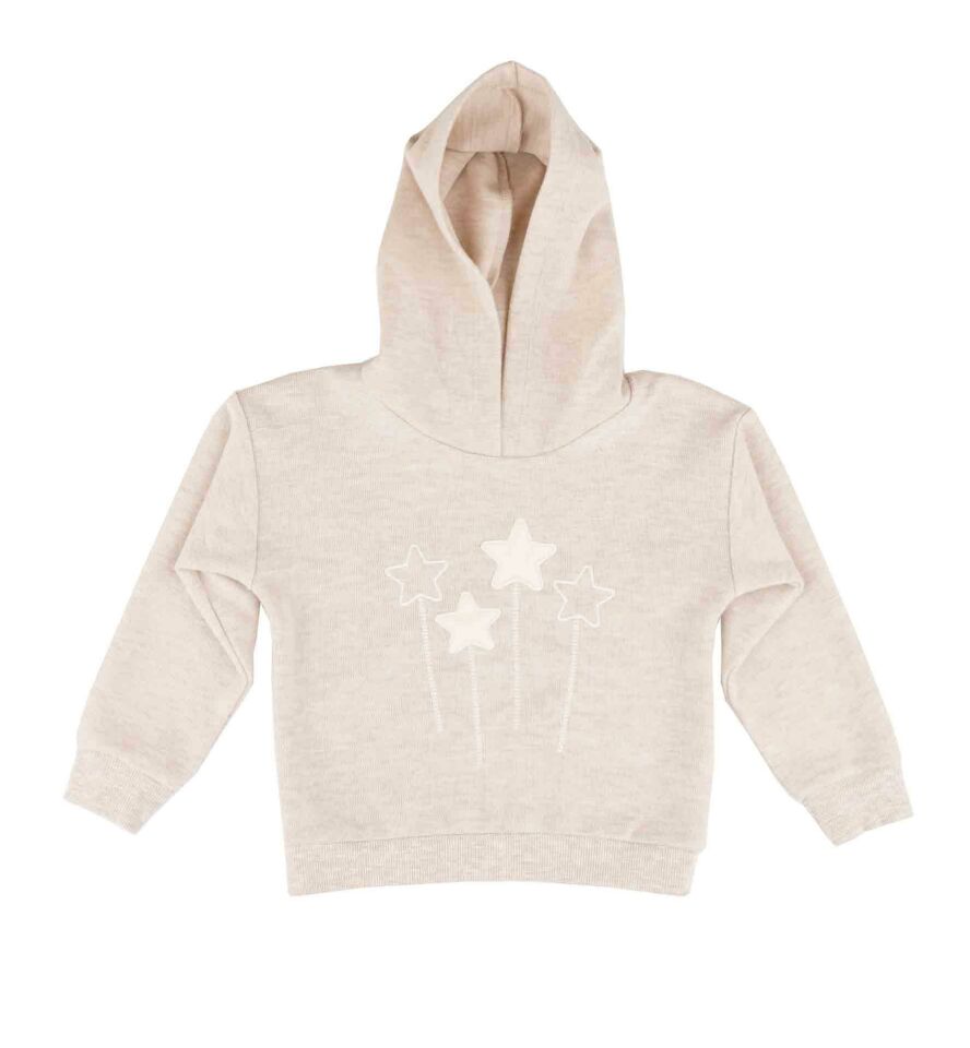 KIZ ÇOCUK BASKILI KAPÜŞONLU SWEATSHIRT