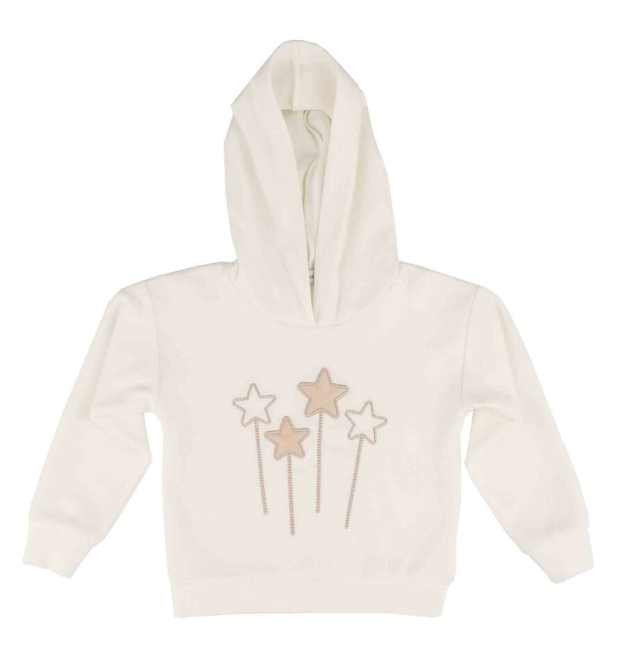 KIZ ÇOCUK BASKILI KAPÜŞONLU SWEATSHIRT