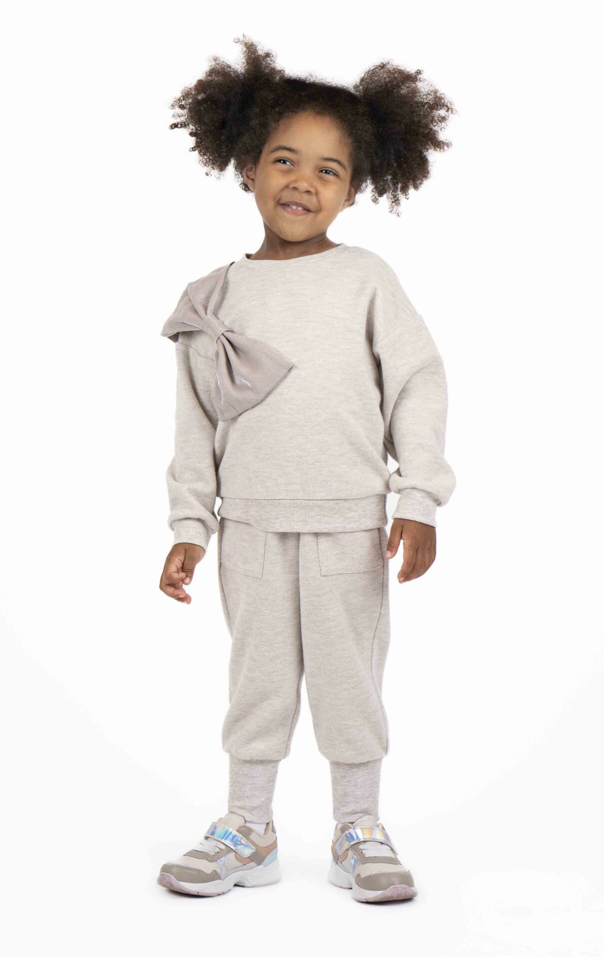 KIZ ÇOCUK FİYONK DETAYLI SWEATSHIRT