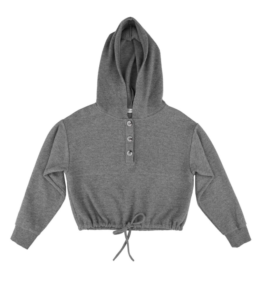 KIZ ÇOCUK ÖNÜ DÜĞMELİ SWEATSHIRT