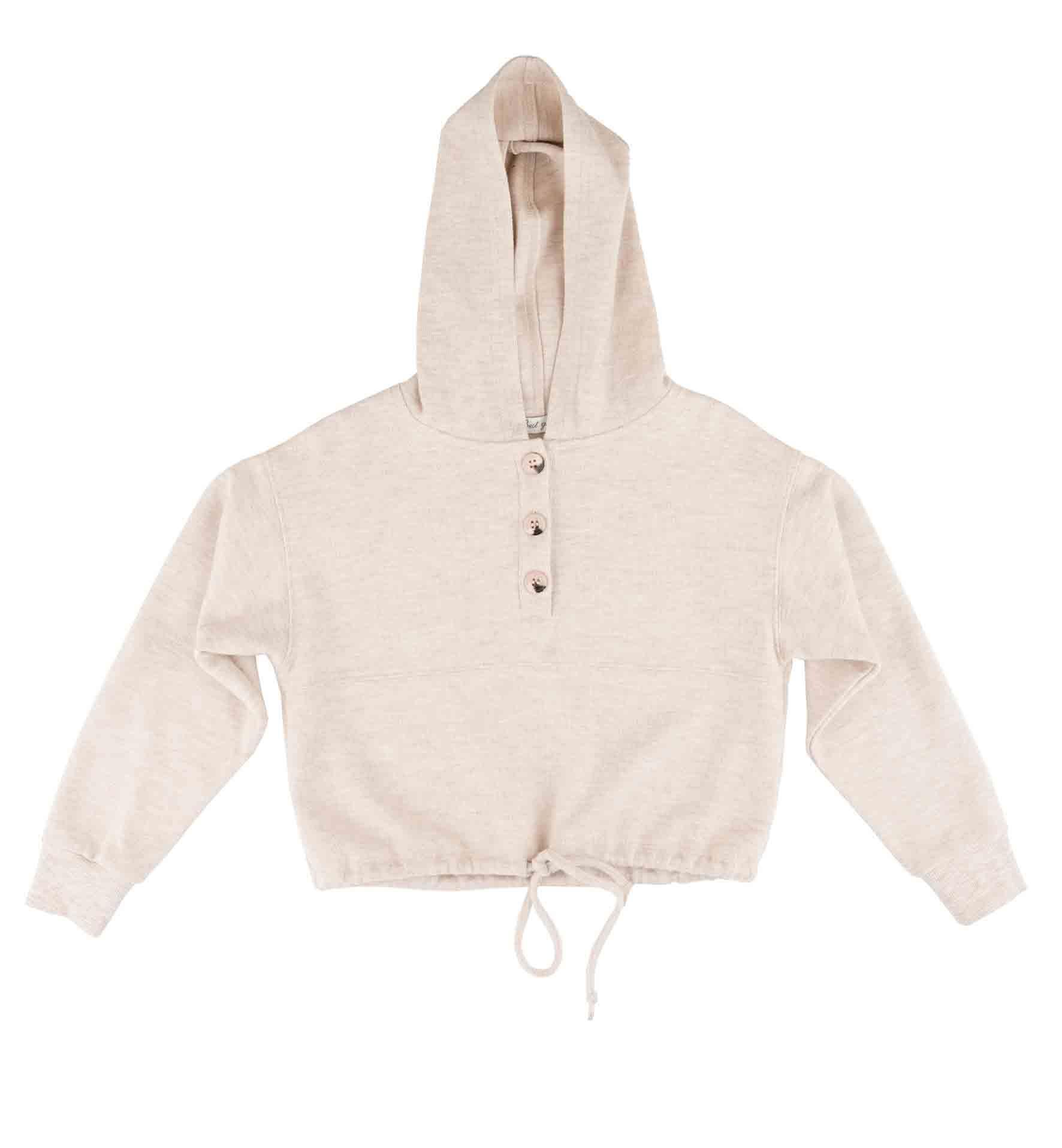 KIZ ÇOCUK ÖNÜ DÜĞMELİ SWEATSHIRT