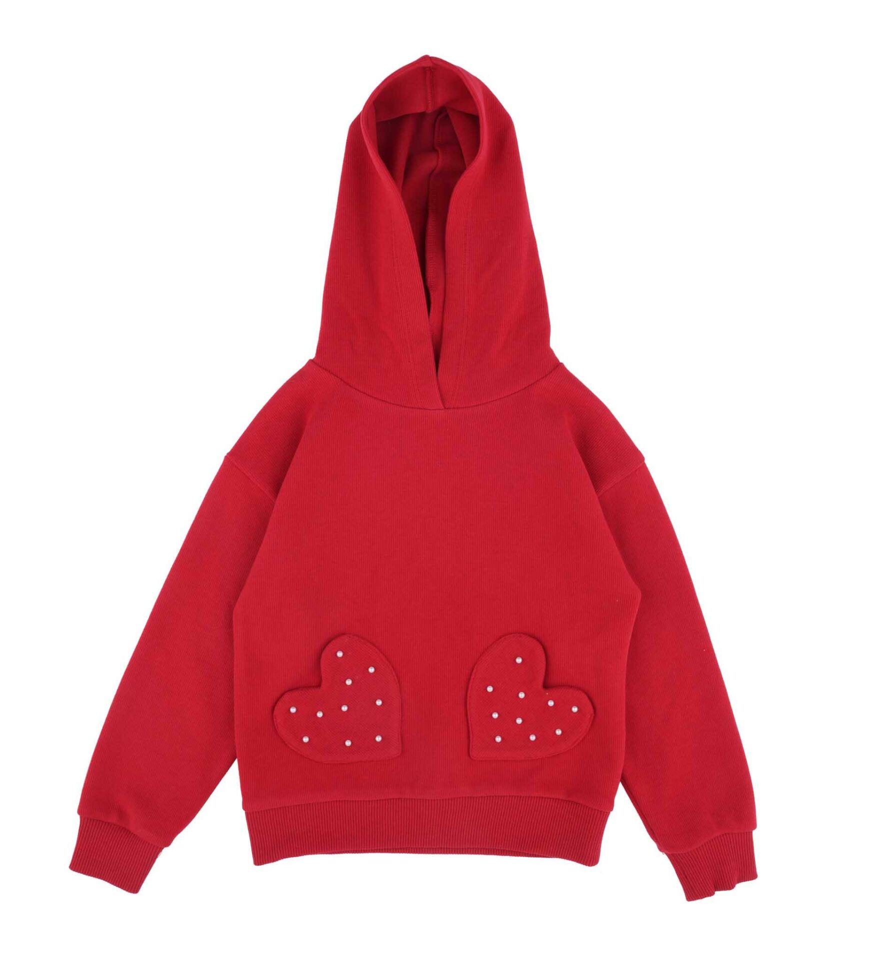 KIZ ÇOCUK KAPÜŞONLÜ DESENLİ SWEATSHIRT