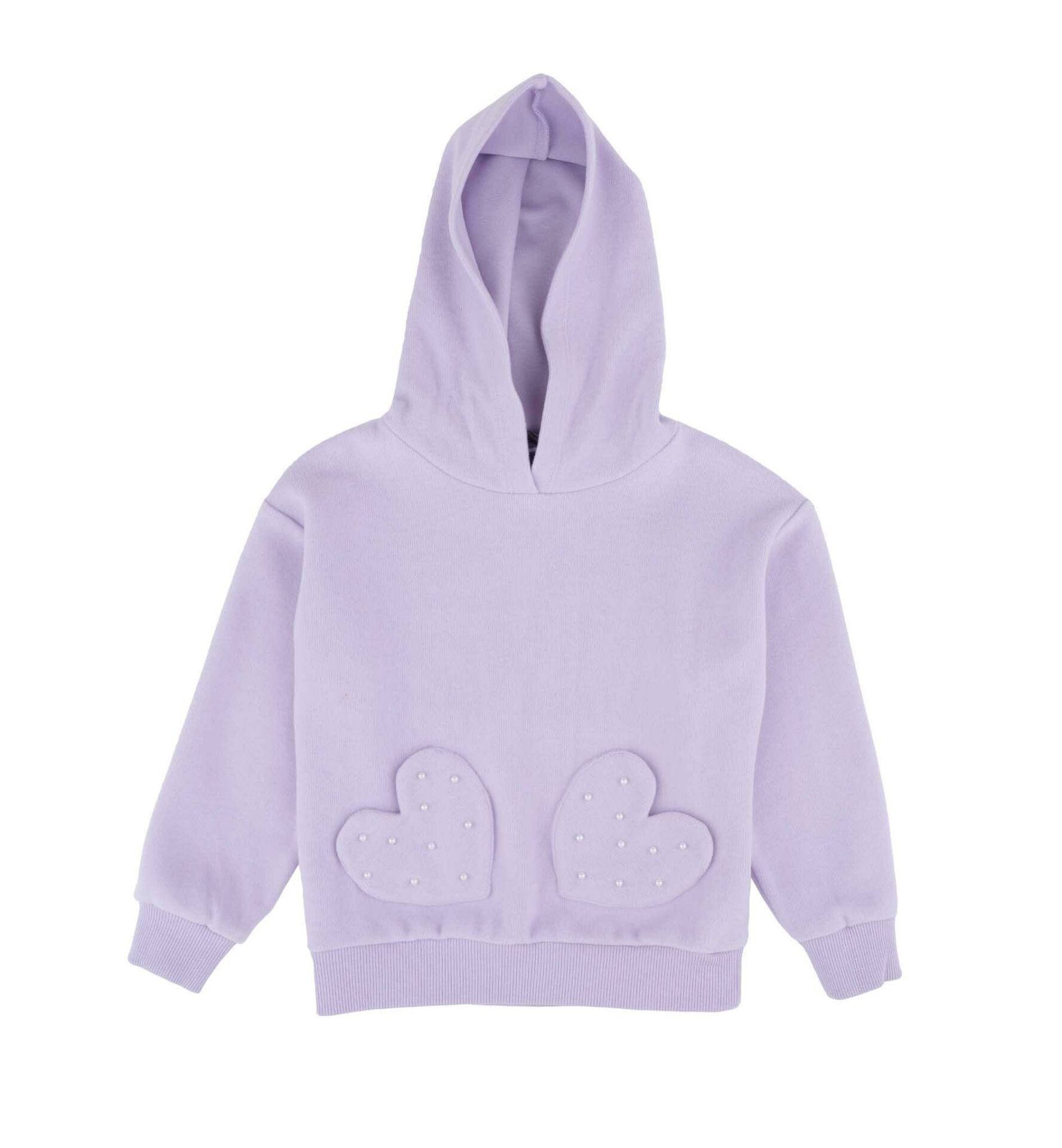 KIZ ÇOCUK KAPÜŞONLÜ DESENLİ SWEATSHIRT