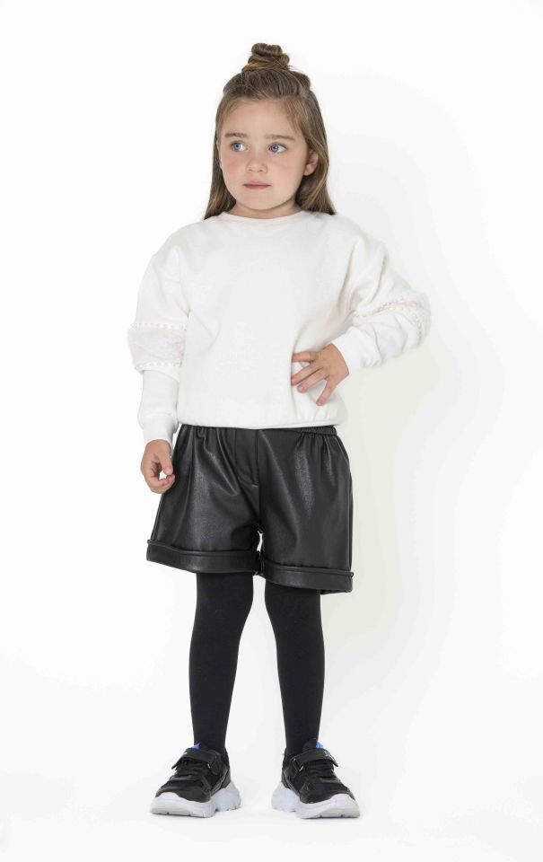 KIZ ÇOCUK PELUŞ DETAYLI SWEATSHIRT