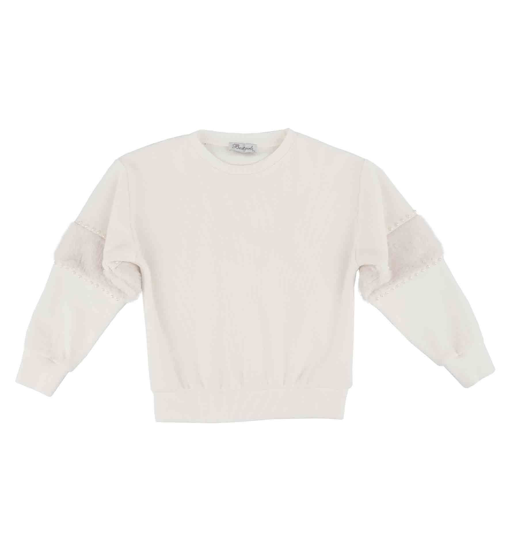 KIZ ÇOCUK PELUŞ DETAYLI SWEATSHIRT