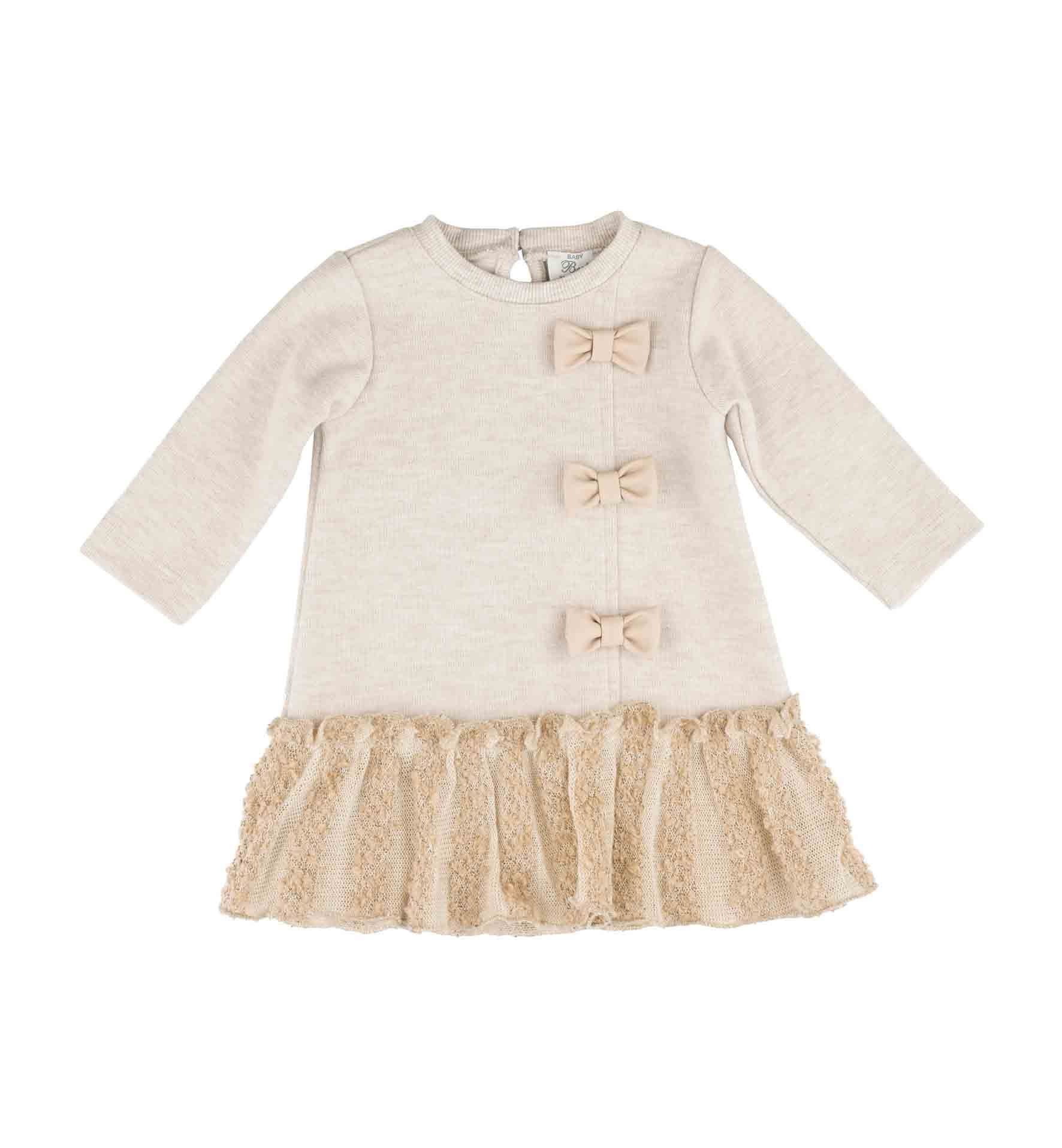 KIZ BEBEK FİYONK DETAYLI TÜL FIRFIRLI ELBİSE