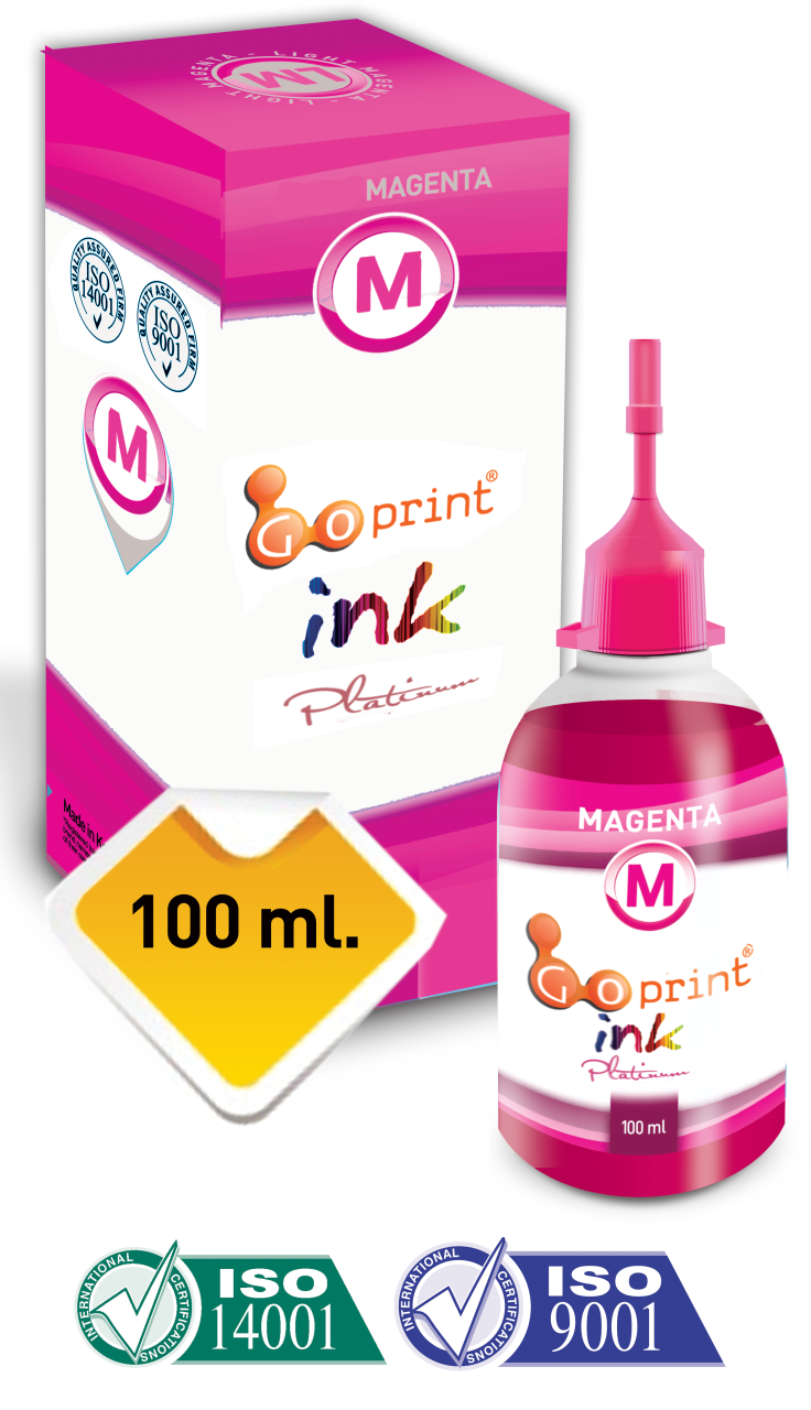 GOPRINT Magenta (Kırmızı) Kuşe Kağıt Mürekkebi - 100 ml