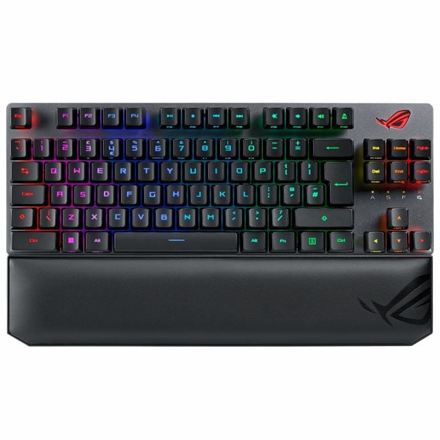 ASUS ROG STRIX SCOPE RX TKL WIRELESS DELUXE OYUNCU KLAVYESİ 3 FARKLI BAĞLANTI (2.4GHz RF BLUETOOTH KABLOLU) ROG RX MEKANİK SWITCH AURA SYNC RGB VE BİLEK DESTEĞİ