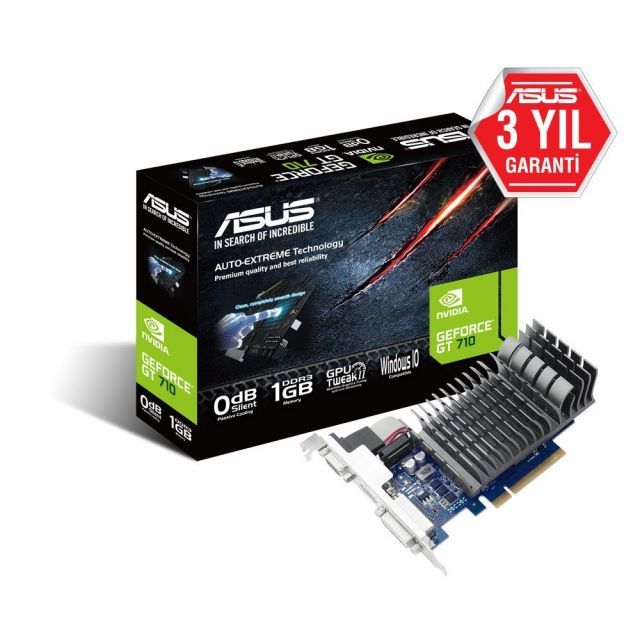ASUS GEFORCE 710-1-SL 1GB DDR3 64BIT 954Mhz 1xDVI 1xHDMI LOW PROFİL EKRAN KARTI