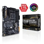 ASUS TUF B450-PRO GAMING AMD B450 AM4 DDR4 4400 HDMI DVI Çift M2 USB3.1 AURA RGB ATX