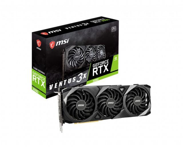 MSI VGA GEFORCE RTX 3090 VENTUS 3X 24G OC RTX3090 24GB GDDR6X 384B DX12 PCIE 4.0 X16 (3XDP 1XHDMI)