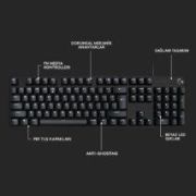 LOGITECH G413 SE AYDINLATMALI TAM BOYUTLU TÜRKÇE Q MEKANİK OYUN KLAVYESİ - SİYAH 920-010556