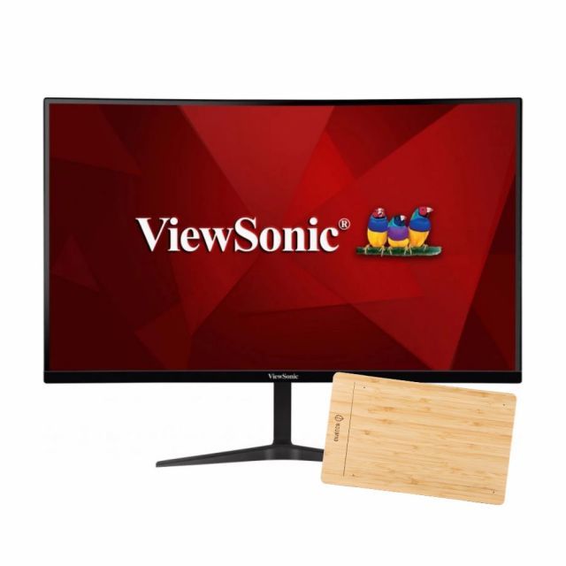 VIEWSONIC VX2719-PC-MHD 1MS 240HZ CURVE GAMING MONITOR + WOODPAD 10 GRAFIK TABLET