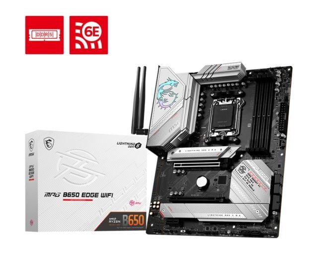 MSI MPG B650 EDGE WIFI AM5 DDR5 6600MHZ(OC) HDMI DP M.2 USB3.2 2.5G LAN WIFI 6E ATX