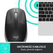 LOGITECH M191 BÜYÜK BOY USB ALICILI 1.000 DPI KABLOSUZ MOUSE-GRİ 910-005922