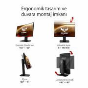 ASUS TUF GAMING VG24VQR 23,6 VA KAVISLI FREESYNC  1920x1080 1MS(MPRT) 165HZ DP HDMI MM VESA 3YIL ELMB SYNC,PIVOT