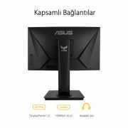 ASUS TUF GAMING VG24VQR 23,6 VA KAVISLI FREESYNC  1920x1080 1MS(MPRT) 165HZ DP HDMI MM VESA 3YIL ELMB SYNC,PIVOT