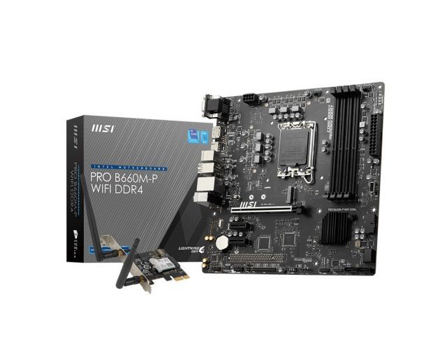 MSI MB PRO B660M-P WIFI DDR4 SOKET 1700 DDR4 4600(OC) PCI-E Gen 4 ,M.2 USB3.2 VGA HDMI DP LAN mATX